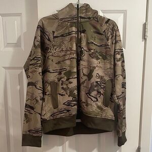 Under Armour Camouflage Zip-Up Hoodie Jacket Cold Gear Loose Size XL